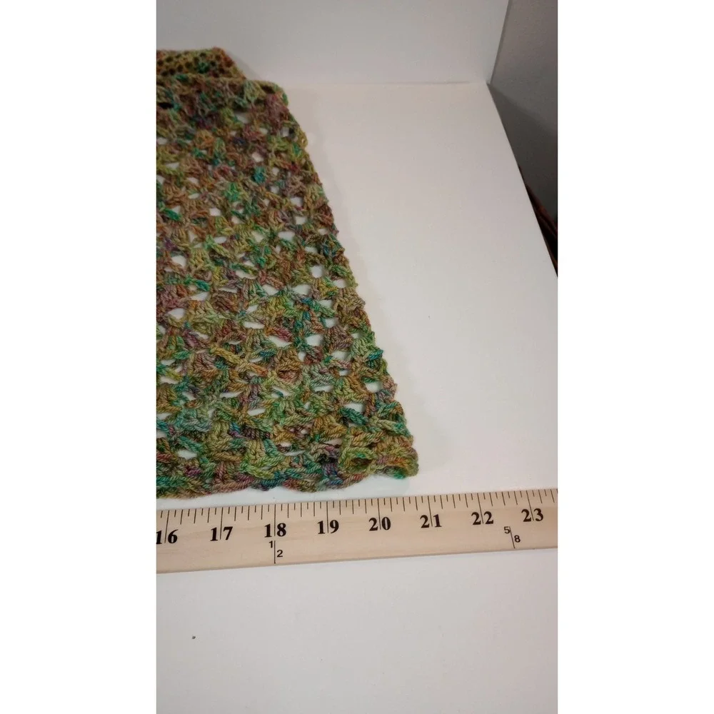 Vintage Handmade Crochet Mini Skirt Multicolor Boho Retro 70s Knit Small